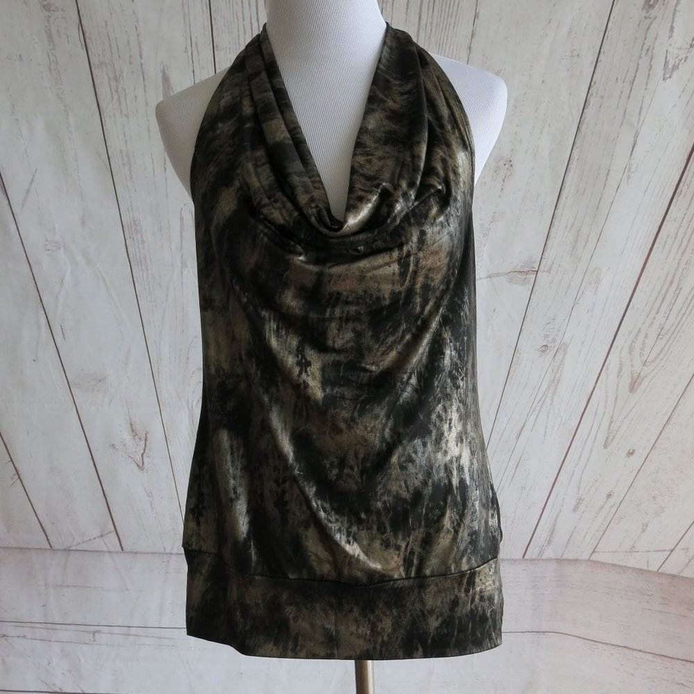 Poet Cowl Neck Studded Halter Top Blouse